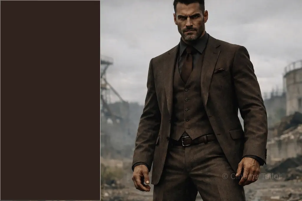 Brown suits and inherited cinematic dominance Brown suit symbolizing inherited and old authority in movie villains