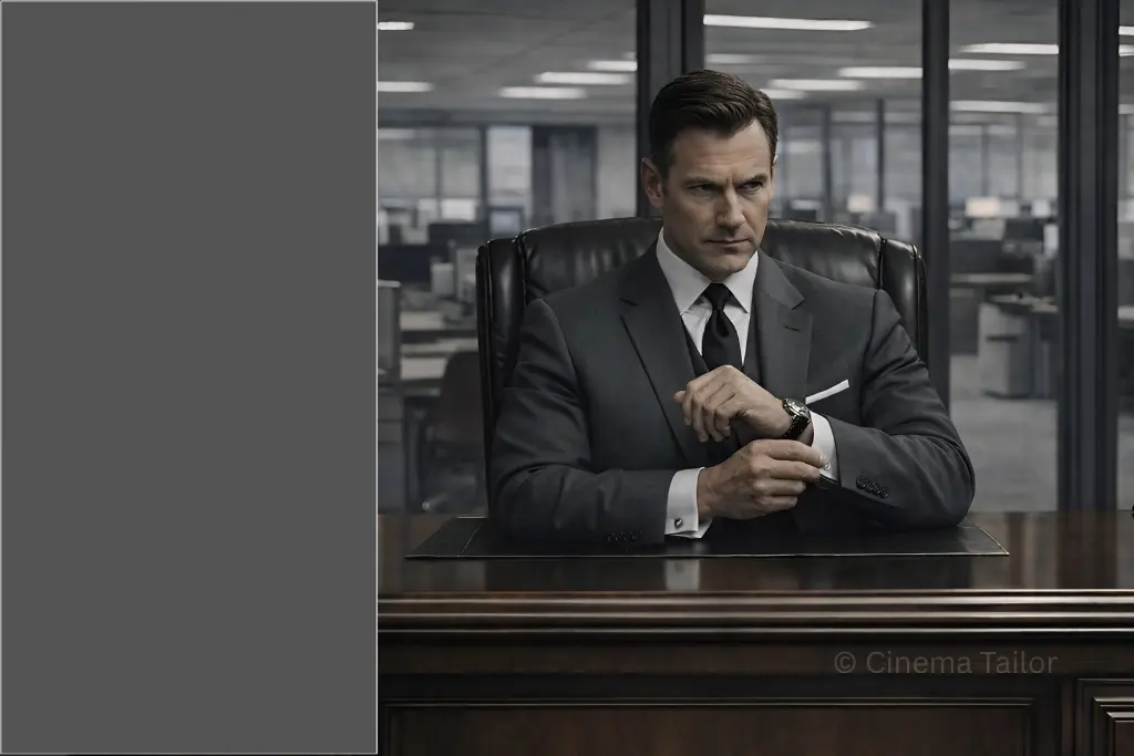 Charcoal suits and institutional villains Charcoal suit representing institutional and bureaucratic power in movie villains