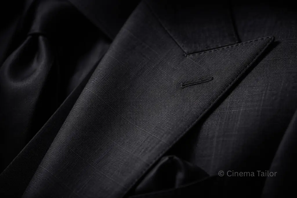 Close-up of high-quality wool fabric representing the corporate stealth wealth zero-logo policy.