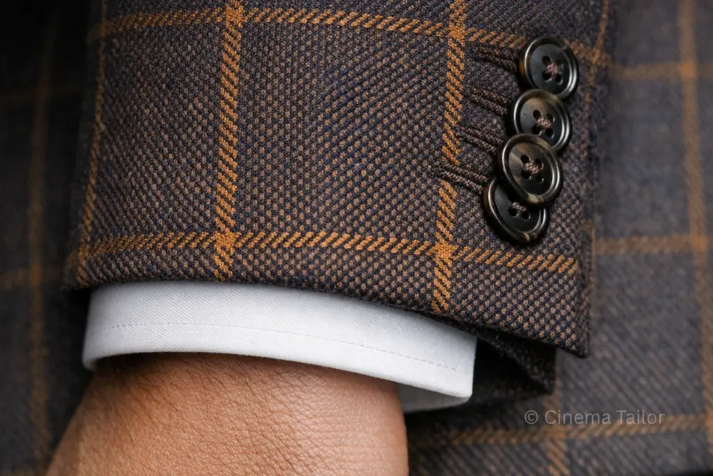Exact 1.5cm shirt cuff showing below suit sleeve